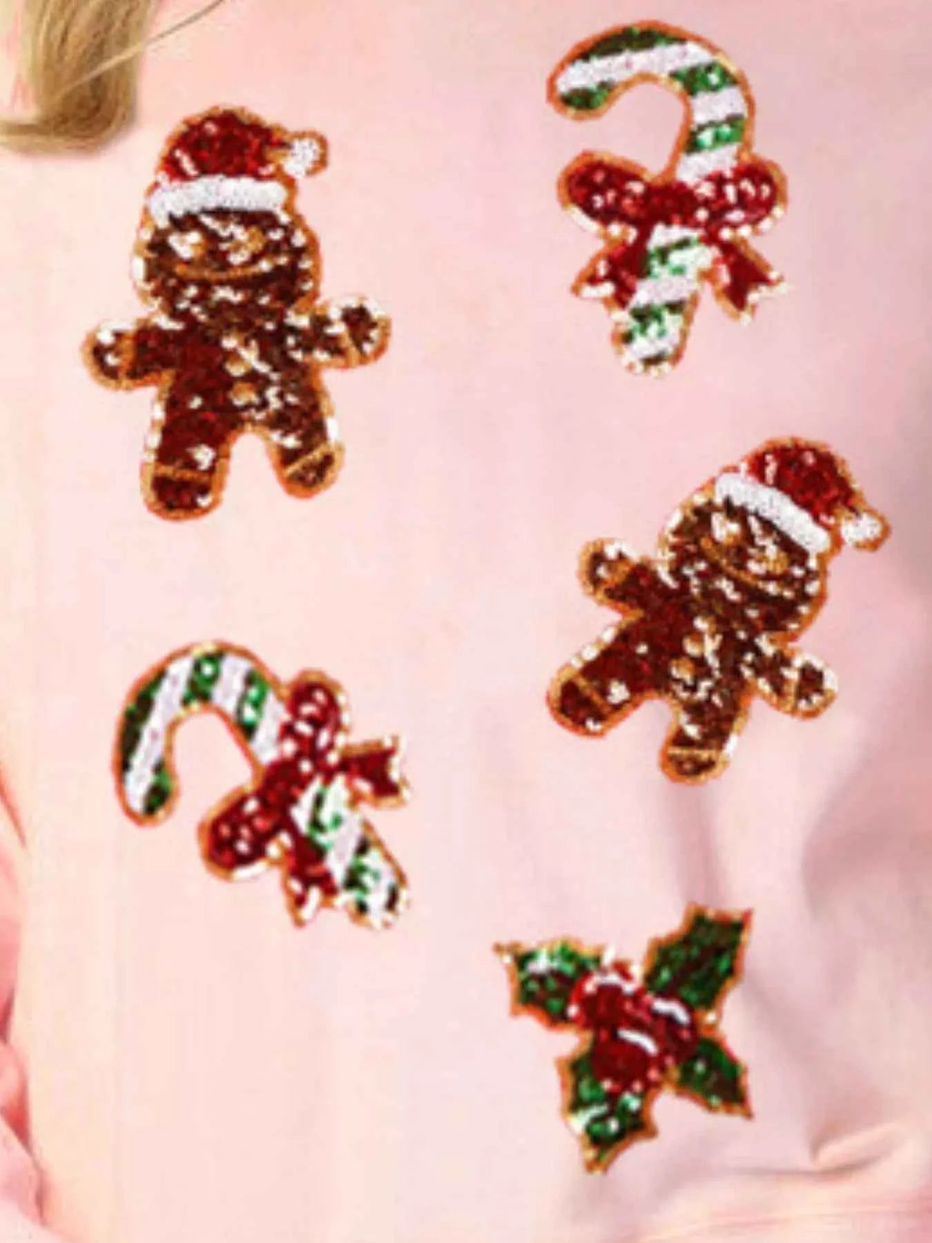 Christmas Holiday Sequined Gingerbread Sweatshirt 252afc03-8ac3-46a7-b580-e6a5875adf0a-Max-Origin