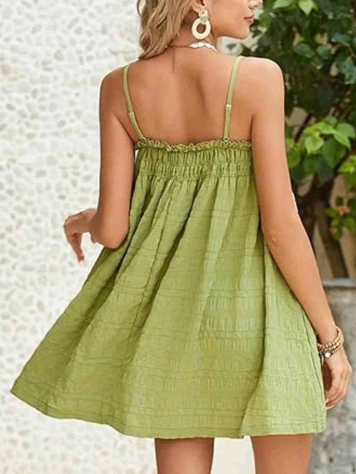 Frill Textured Mini Cami Dress 25347cc5-8aae-40f6-9d3c-4ee99396f414-Max-Origin