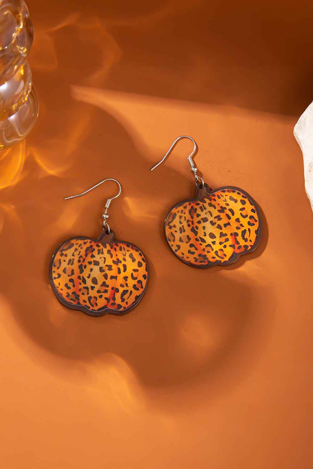 Orange Leopard Pumpkin Hook Earrings Orange ONE SIZE Alloy 253ace6a01540d36