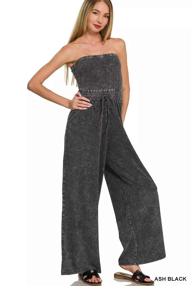 Zenana Acid Washed Strapless Tube Top Jumpsuit ASH BLACK 254be78970d3481a8990f40d48a024ab-Max-Origin