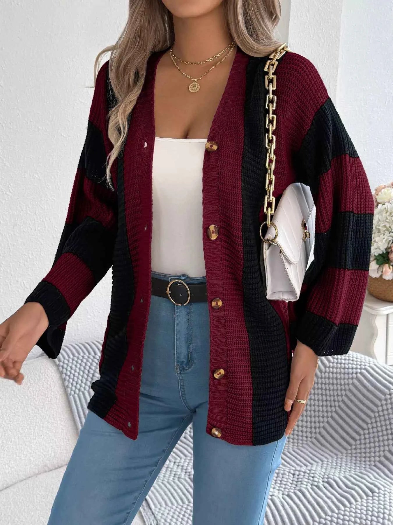 Color Block Button-Up Cardigan 2560ccf3-7833-4e09-a61f-376372d46aa9-Max-Origin