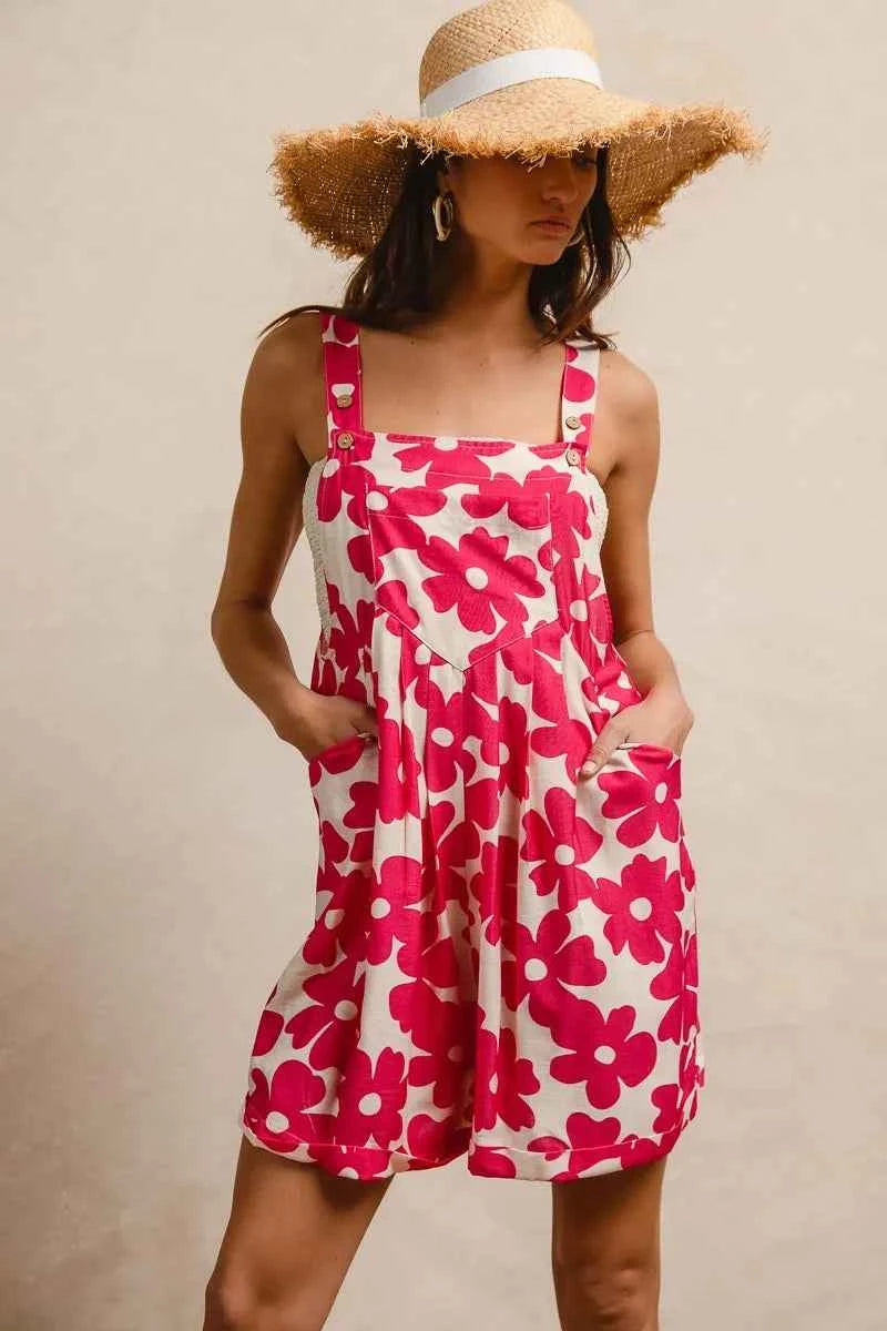 BiBi Floral Prints Tuck Detail Short Overall With Pockets 2567da05d3434bb994cff476b4b4fb13-Max-Origin