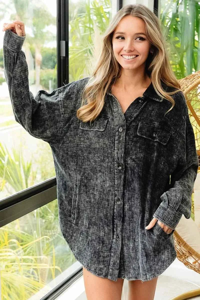 BiBi Vintage Washed Wrinkle Gauze Shacket 256e25b5225e4681b026e1033e261bdc-Max-Origin
