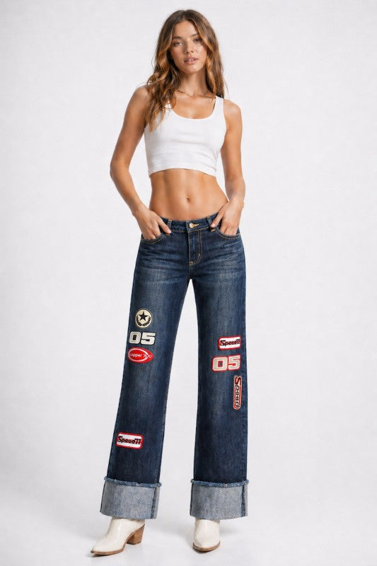 Classic Rebel Denim Low Rise Dark Wash medium blue- inseam 30 25700047_54caa659-9083-4f7c-8c6b-7fba8a972ba7