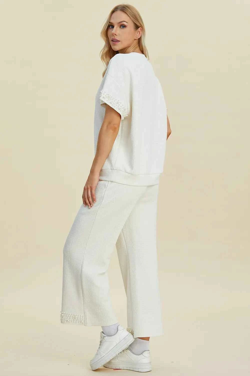 Double Take Full Size Pearl Detail Round Neck Top and Pants Set 2573903c-da45-4ad0-87eb-514e3eb6022c-Max