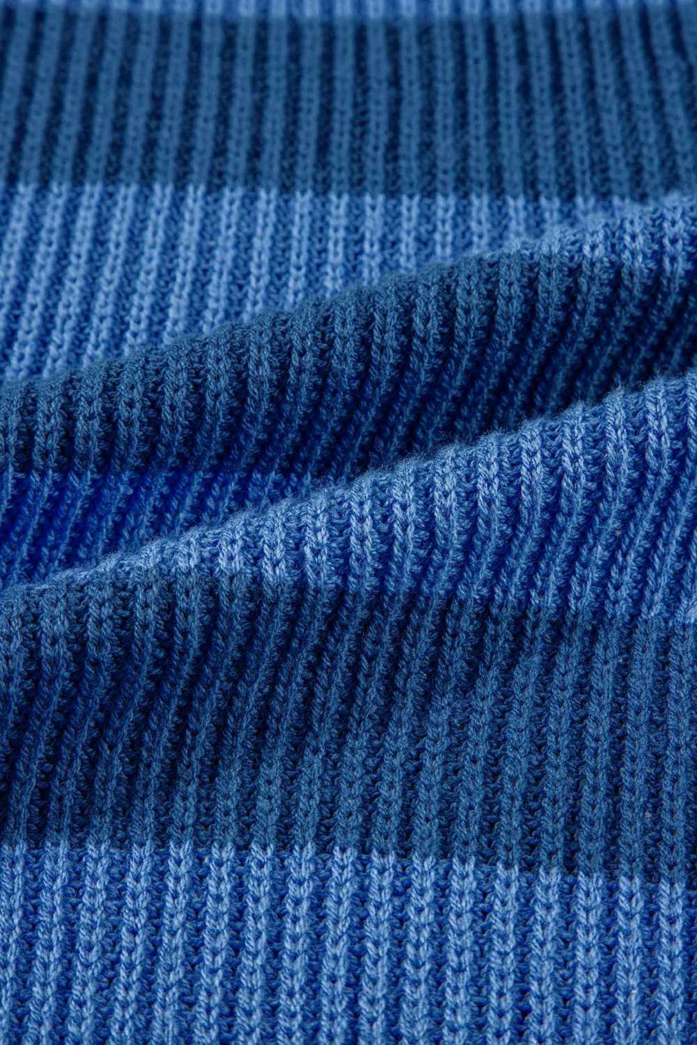 Blue Striped Drop Shoulder Casual Sweater 257668eca348dfc1
