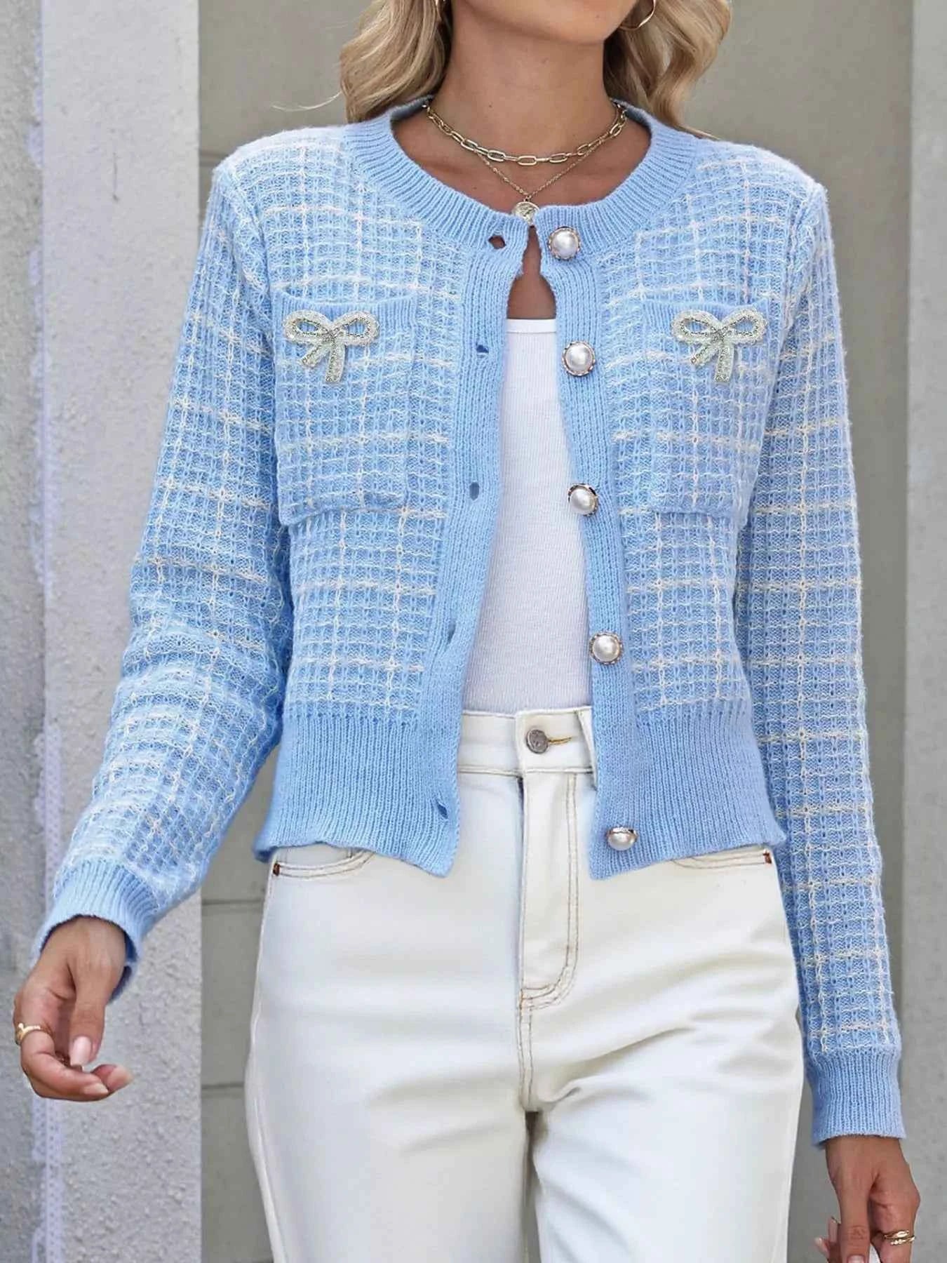 Bow Decor Button Up Cardigan 257be970-a30a-4c66-8590-25a17ebee9f3-Max-Origin