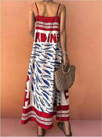 Sardine Print Spaghetti Strap Maxi Dress 258e7f5b3a7e4bf3bde0028a517f7d0f-Max