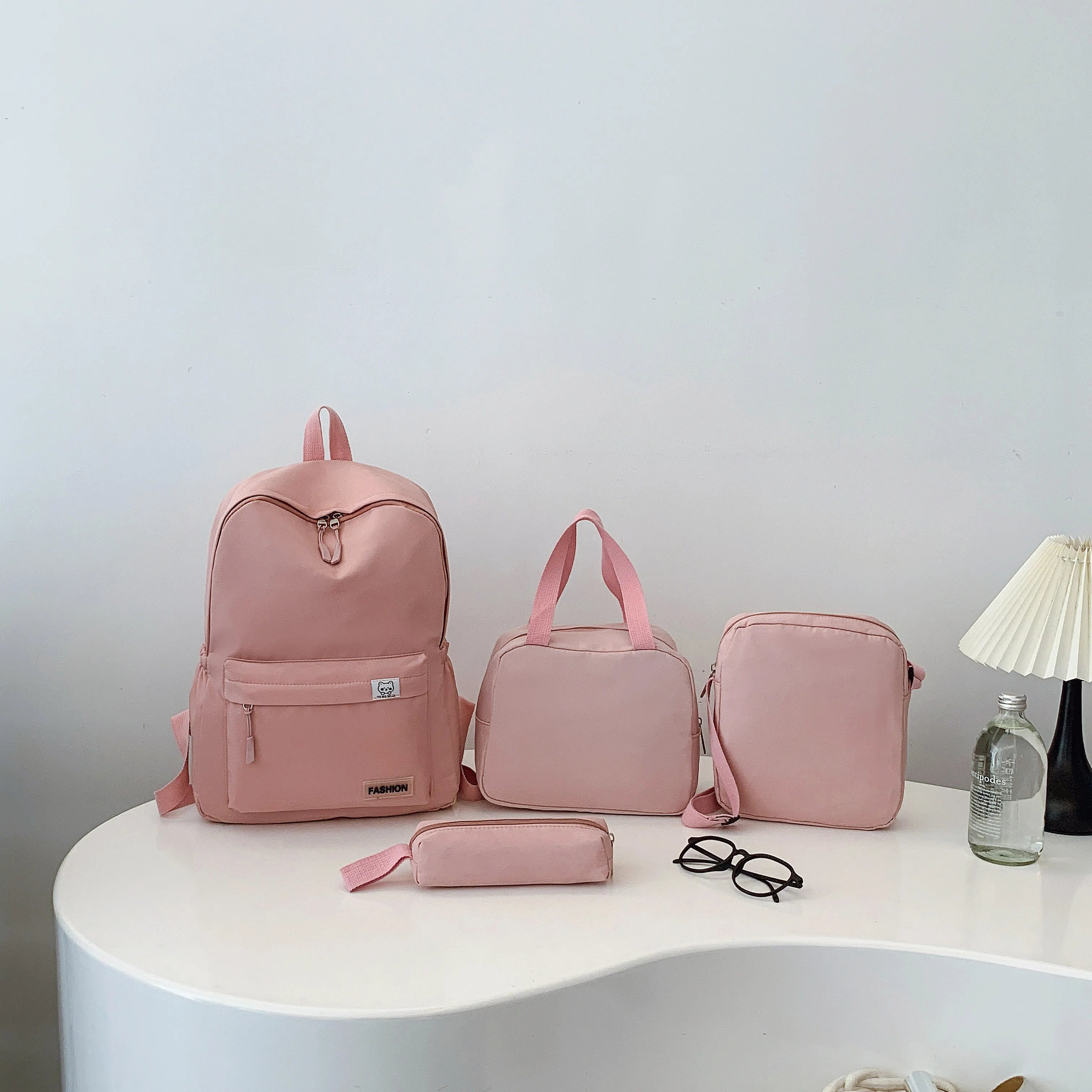4-Piece Canvas Bag Set Pink onesize 25a52946ad554b1494320dc6a12871d7-Max-Origin