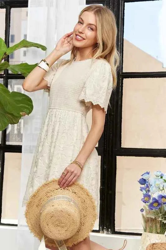 ADORA Rround Neck Crinkle Babydoll Dress 25aab16c38cc4ae79562199cbcbd2524-Max-Origin