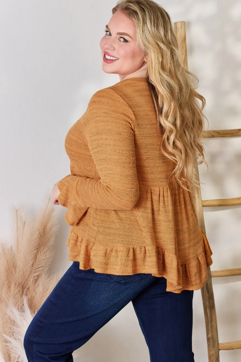 Hailey & Co Full Size V-Neck Flounce Sleeve Blouse 25b1bcce-cb67-4bf3-a992-63ff0fa76ae3-Max