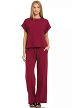 Zenana Cotton Slub Short Sleeve Tee and Pants Set 25b6136e-5110-4cbe-8e05-85becef15522-Max-Origin