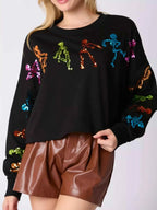 Halloween Colorful Sequin Skeleton Sweatshirt 25b61467-ce81-42c9-9cb2-2cf9e8e48e54-Max-Origin