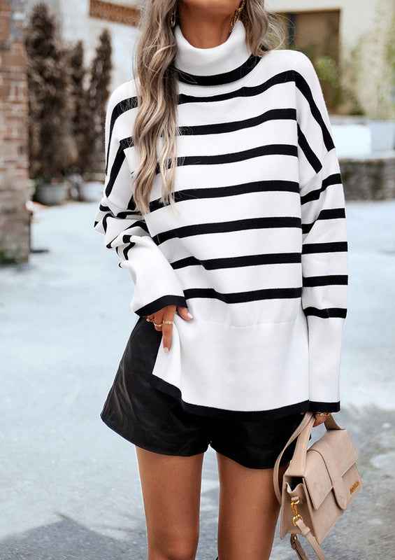 Women Mock Neck Sweater WHITE S 25bd5c0d-d7a0-41b9-9170-6b18773c1cf2