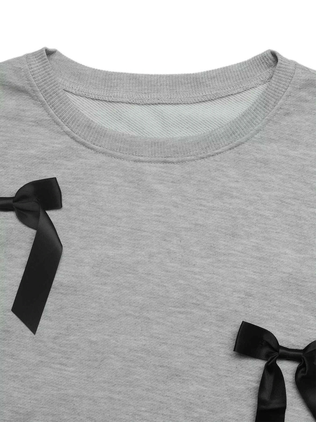 Bow Detail Round Neck Sweatshirt 25bf46cdfd6743e3a370d51360e56dd2-Max-Origin