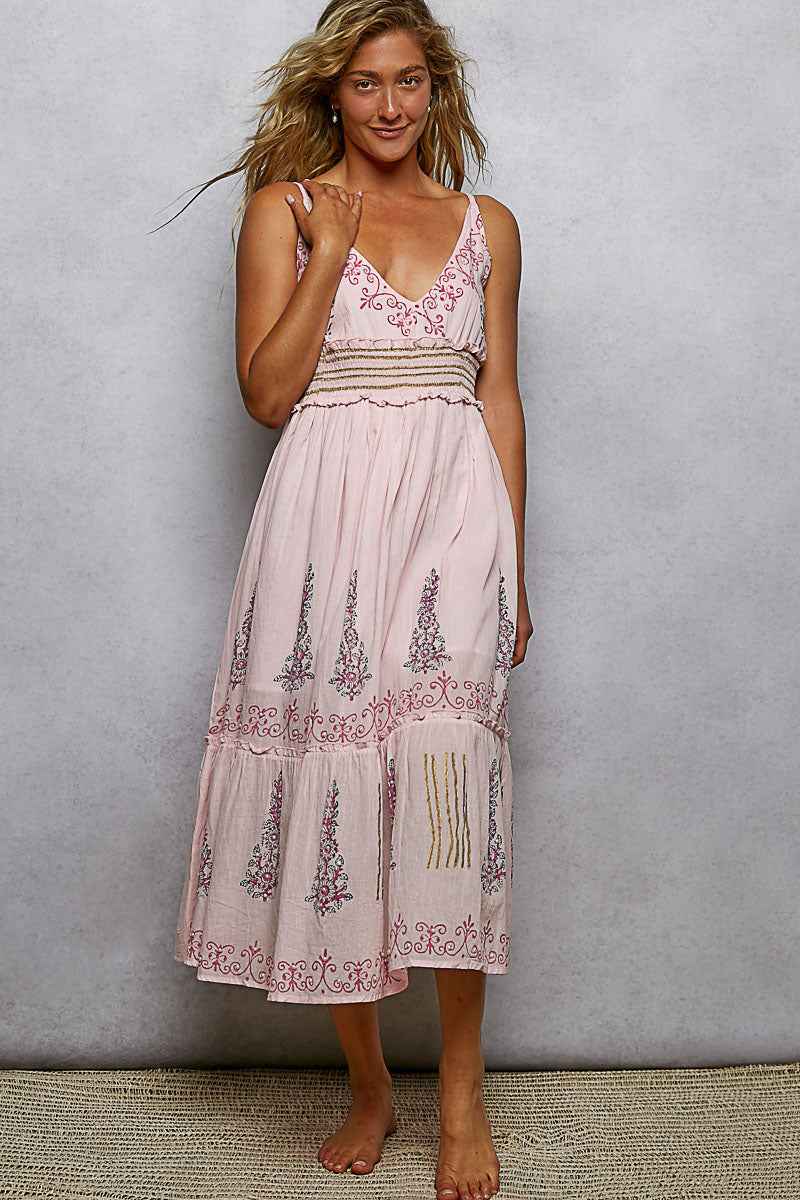 POL Smocked Waistband Floral Midi Cami Dress 25d202de-f003-480d-8edc-cdaa3d47fb25-Max