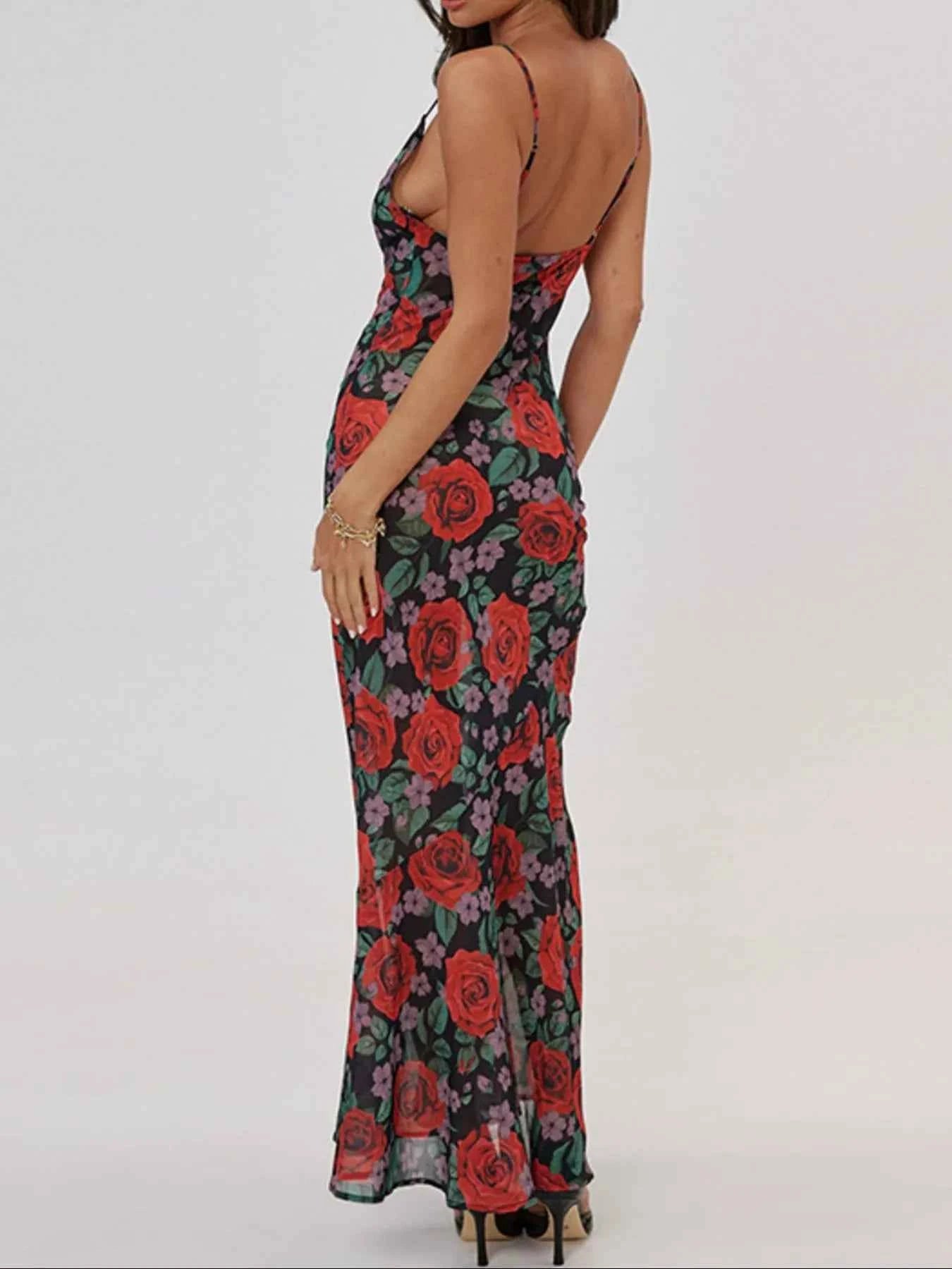 Floral Print Bodycon Maxi Dress 25d7aa7c-5445-4700-82b3-d719b1c3d4dd-Max-Origin