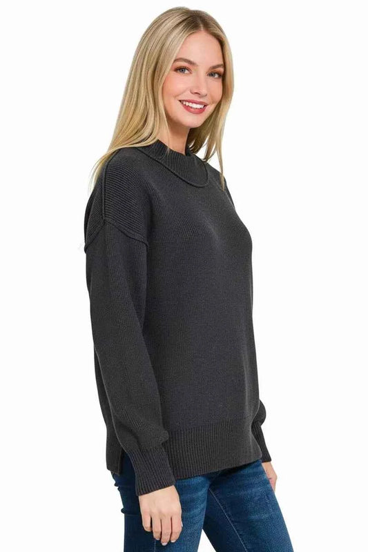 Wide Neckband Drop Shoulder Sweater 25e47e53-e372-462f-a192-5b810ebee13a-Max-Origin