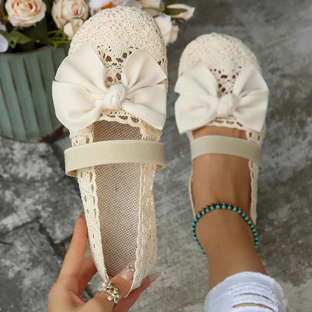 Bow Round Toe Flat Slip-Ons 25ec53b32e5c4fe0b898b82e3f4fab46-Max-Origin
