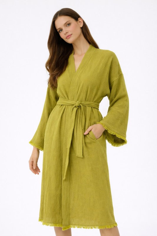 Cotton Muslin Robe, Lightweight Kimono Lounge Robe for Women 25f62d78-21c1-4e8f-b743-b2d60a547200
