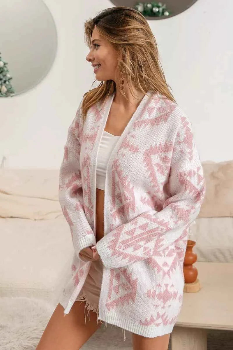 BiBi Aztec Pattern Open Front Cardigan 26009ccf-c855-4b2e-bdb7-beca82d1042f-Max-Origin