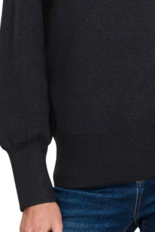 Viscose Mock Neck Exposed Seam Sweater 2614d092-e2e0-4430-9f1b-04163c48907c-Max-Origin