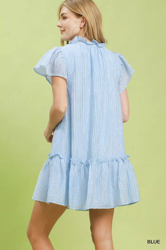 Textured Ruffle Hem Mini Dress 262d1e8f-2e80-4633-a9e5-9cf57dc38154-Max-Origin