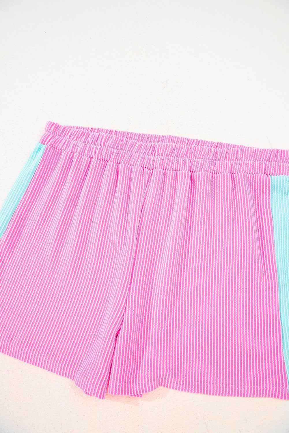 Bonbon Colorblock Corded Plus Size Two Piece Shorts Set 262f6783a979afd3