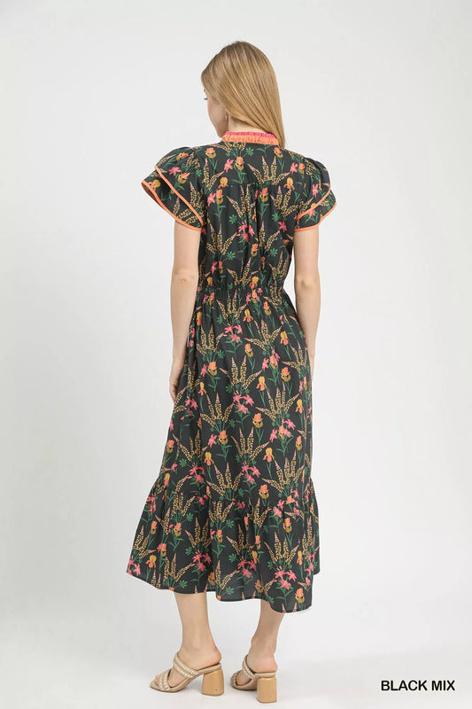 Mix Floral Midi Dress 26451bc3-e65f-4c94-9251-d49c4b552fd0-Max-Origin