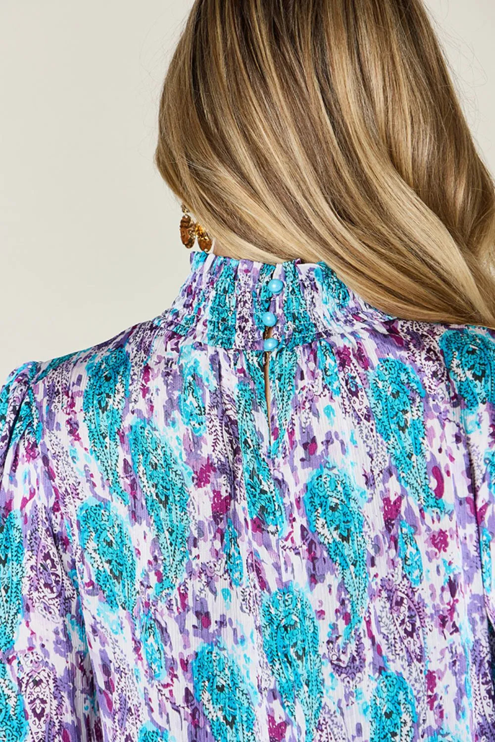 Double Take Full Size Printed Smocked Long Sleeve Blouse 265d005f-06d9-4e61-8765-c2a4140ad46c-Max