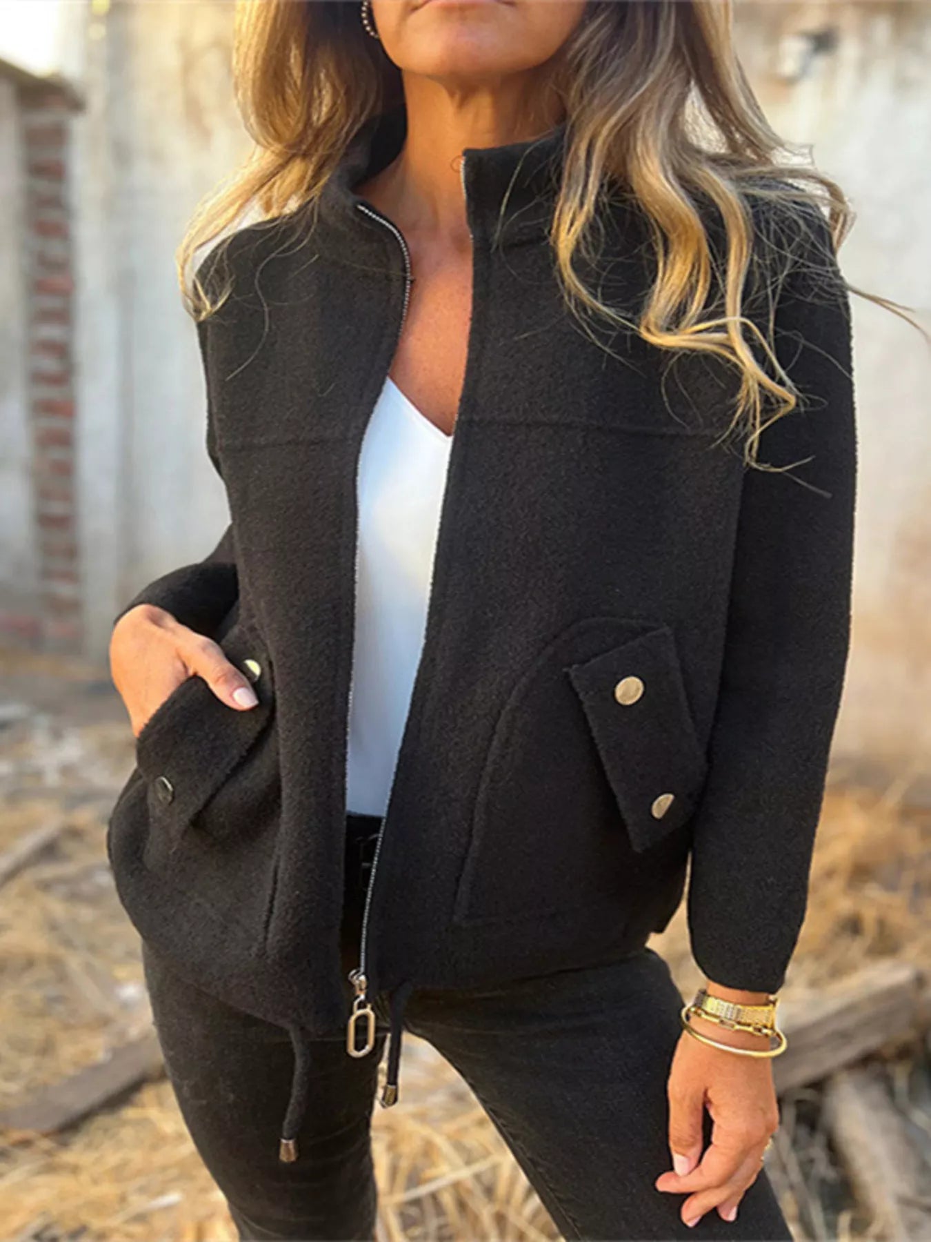 Full Size Zip-Up Long Sleeve Outerwear Plus Size Black 266217d862a84ee2bf2f6698f91a9d6f-Max-Origin