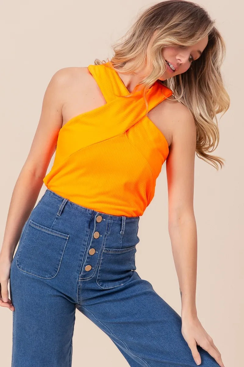 BiBi Rib Knit Cross Neck Banded Top 26701294a4384d92a895c25c422c6bbb-Max-Origin
