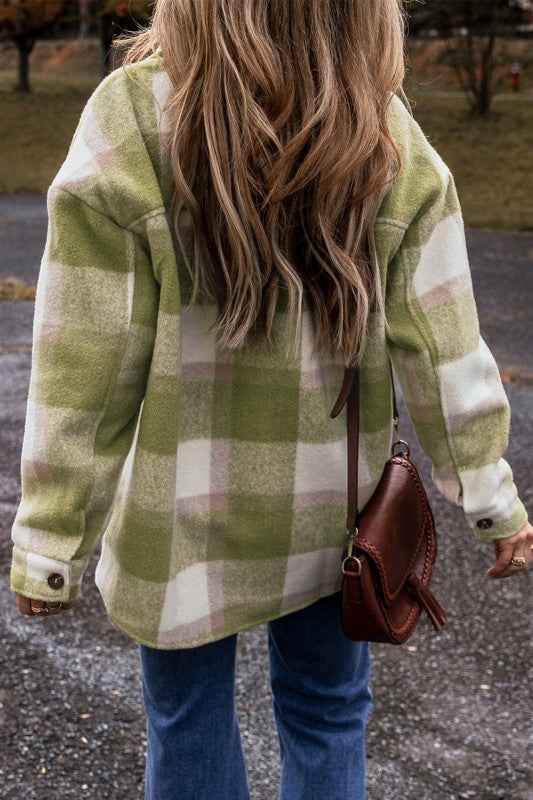 Plaid Print Buttoned Flap Pockets Baggy Shacket 26888-1762419617395-583d7d23-a6d2-4348-91d3-a29e26006894