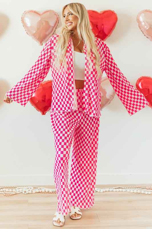 Checkered Shirt High Waist Pants Pajama Set 26888-1762422276251-d2e229e0-c607-48db-873f-f3e72db896ed