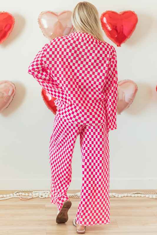 Checkered Shirt High Waist Pants Pajama Set 26888-1762422288269-36bbebe6-7985-45be-9a31-a6f54b0d5fdd