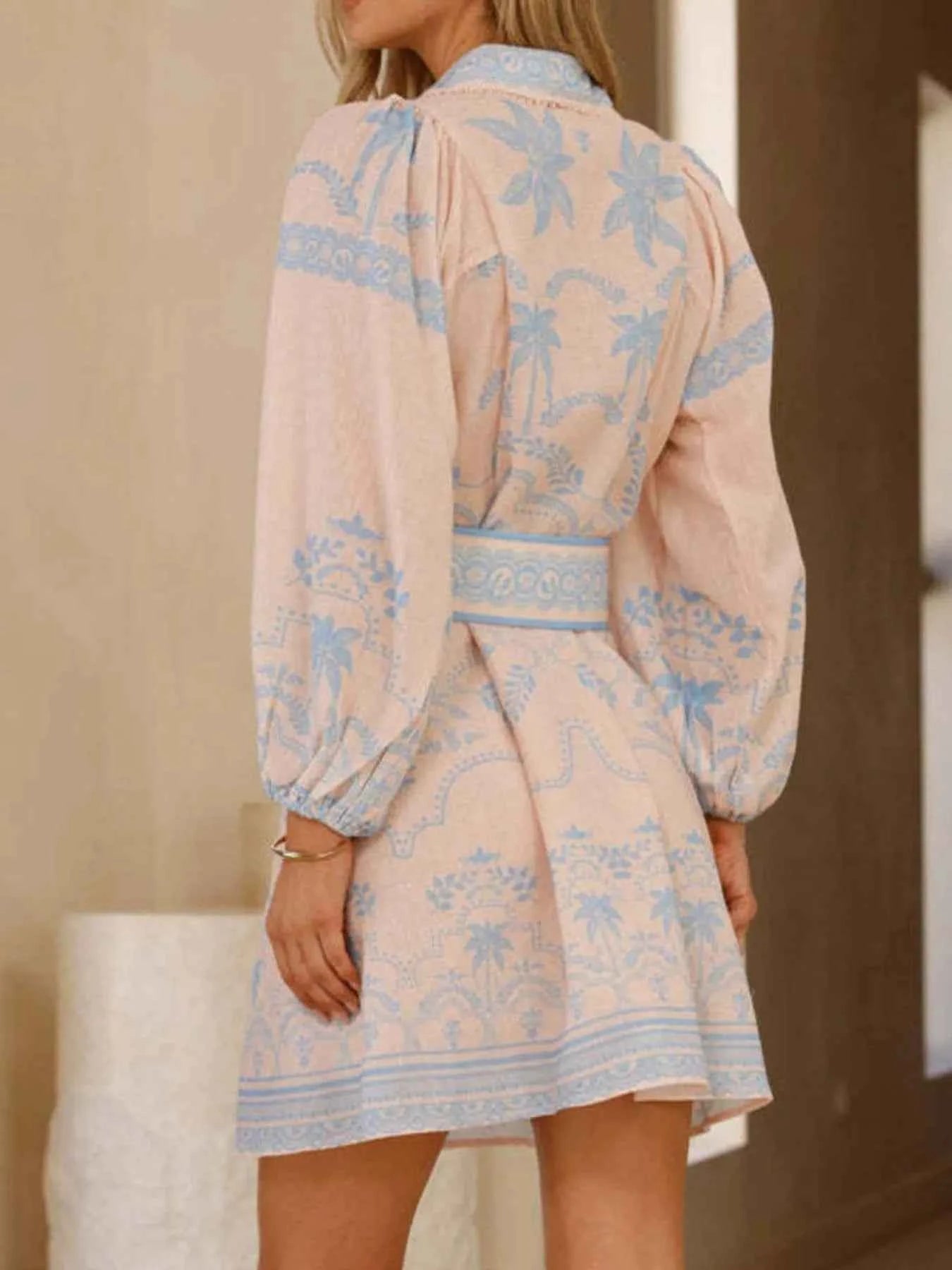 Printed Button Down Shirt Dress with Belt 268a6e15-22e3-4790-a15d-9194c91d7d68-Max-Origin