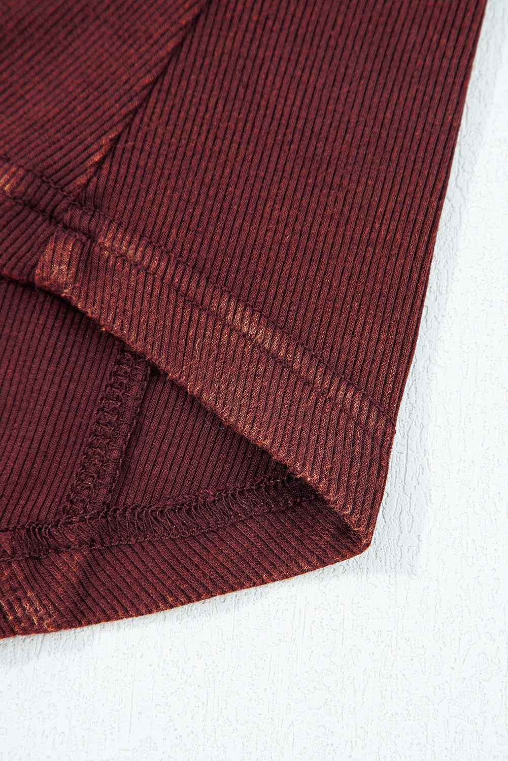 Burgundy Exposed Seam Ribbed Long Sleeve Top 269aacc4e2c9bc0e