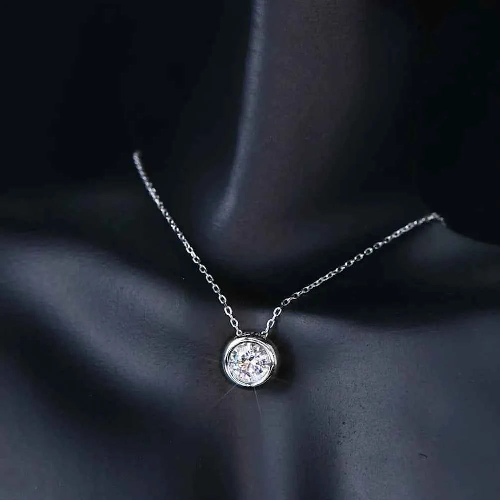 1 Carat Moissanite 925 Sterling Silver Necklace Silver One Size 269d790e-ca36-4ca3-b857-8fb9386eb420-Max