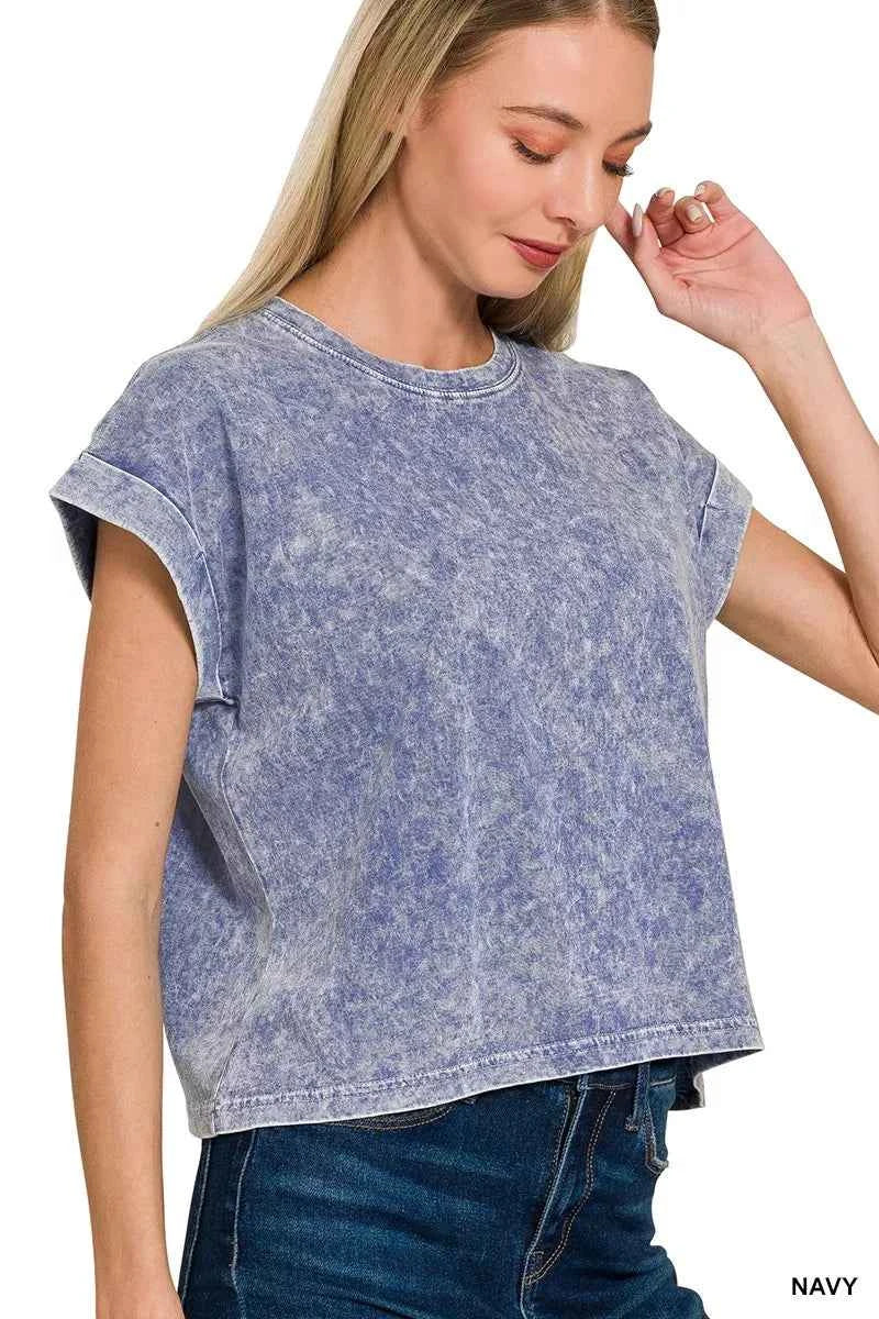 Zenana Halo Washed Cotton Cuffed Short Sleeve Top 26b56b3a6fc944a1bd6ae086dbb984ff-Max-Origin