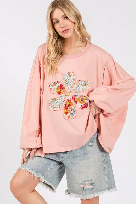 SAGE + FIG Flower Patch Dropped Shoulder Oversize Top 26bad55f-15b4-409f-80ab-32bfe8ae2a95-Max