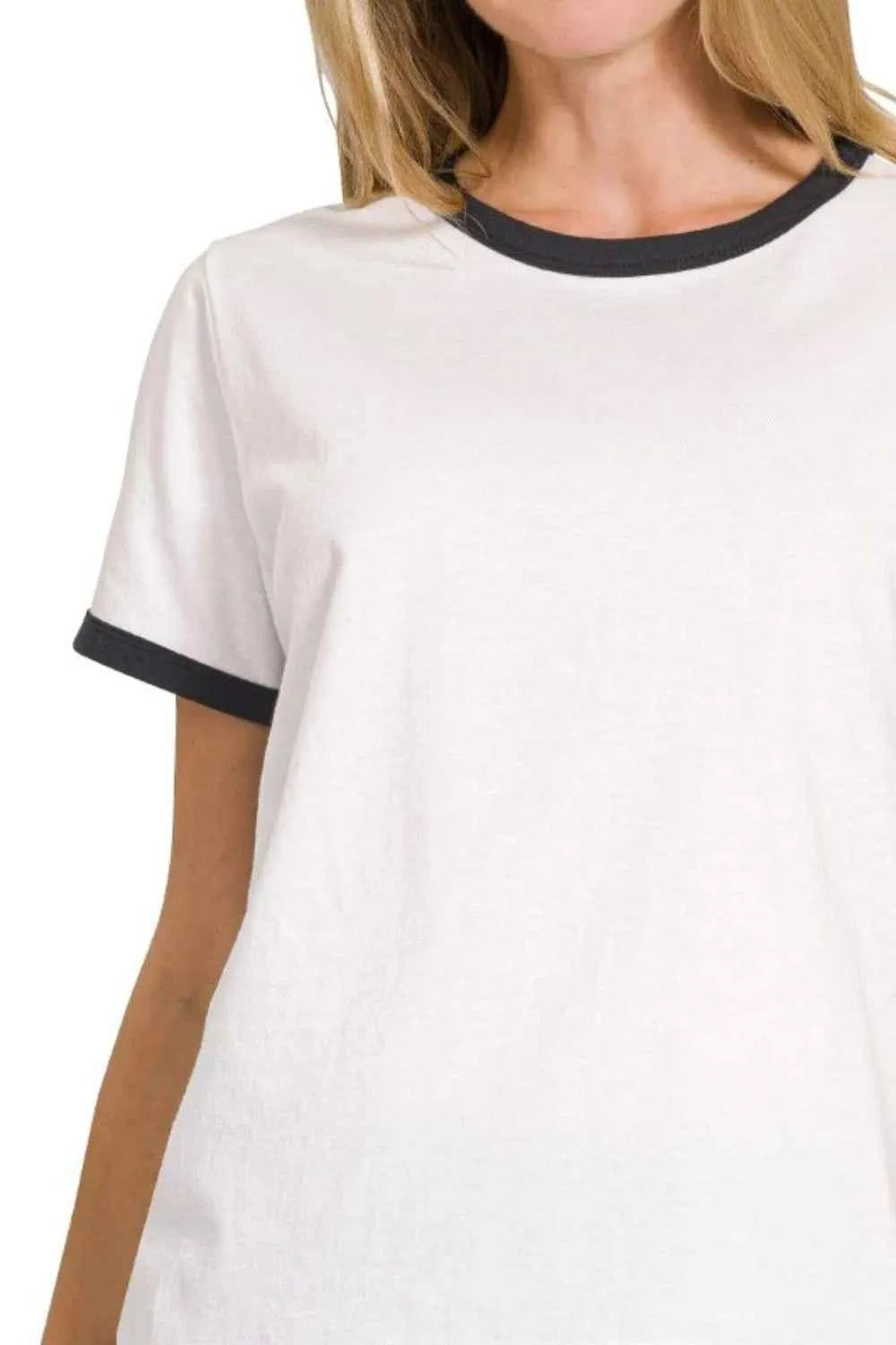Zenana Contrast Binding Short Sleeve Tee Shirts 26badf45-760a-4198-9d91-960fe4062e00-Max-Origin