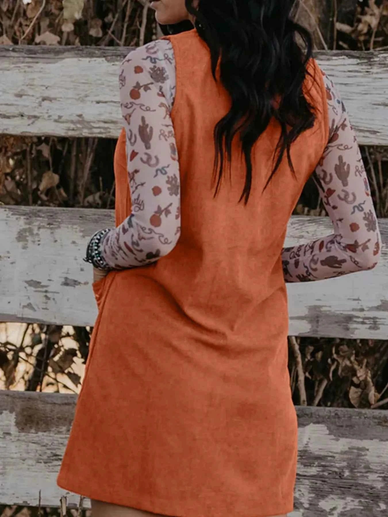 Corduroy Western Embroidered Patched Pocket Shift Sleeveless Mini Dress 26c331f8-14eb-4057-b6b1-d7583a6d9116-Max-Origin