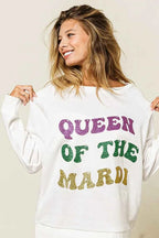 BiBi Queen Of Mardi Glitter Print Mardi Gras Sweatshirt 26c3e2215fde4de9b6594d662f286a35-Max-Origin