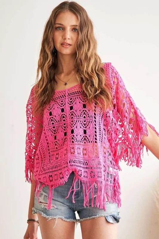 ADORA Fringe Hem Crochet Top 26c93d17f099452d94803292826846c6-Max-Origin