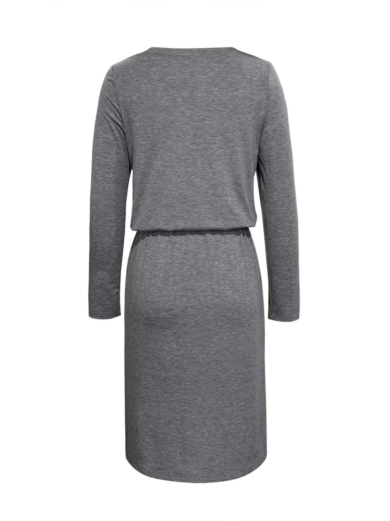 Long Sleeve Drawstring Midi Dress 26d356ed-ec48-4578-a022-1cb4f884cf97-Max-Origin