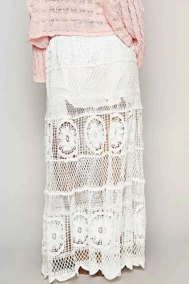 POL Crochet Floral Flared Skirt with Elastic Waist Band 26d915dd-11af-4497-9bbe-c93d47136232-Max-Origin