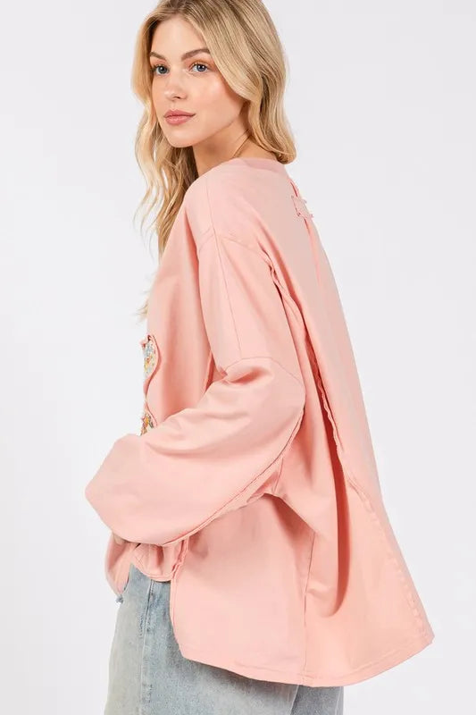 SAGE + FIG Flower Patch Dropped Shoulder Oversize Top 26e9310d-e90e-4026-b610-ea0f69508c22-Max