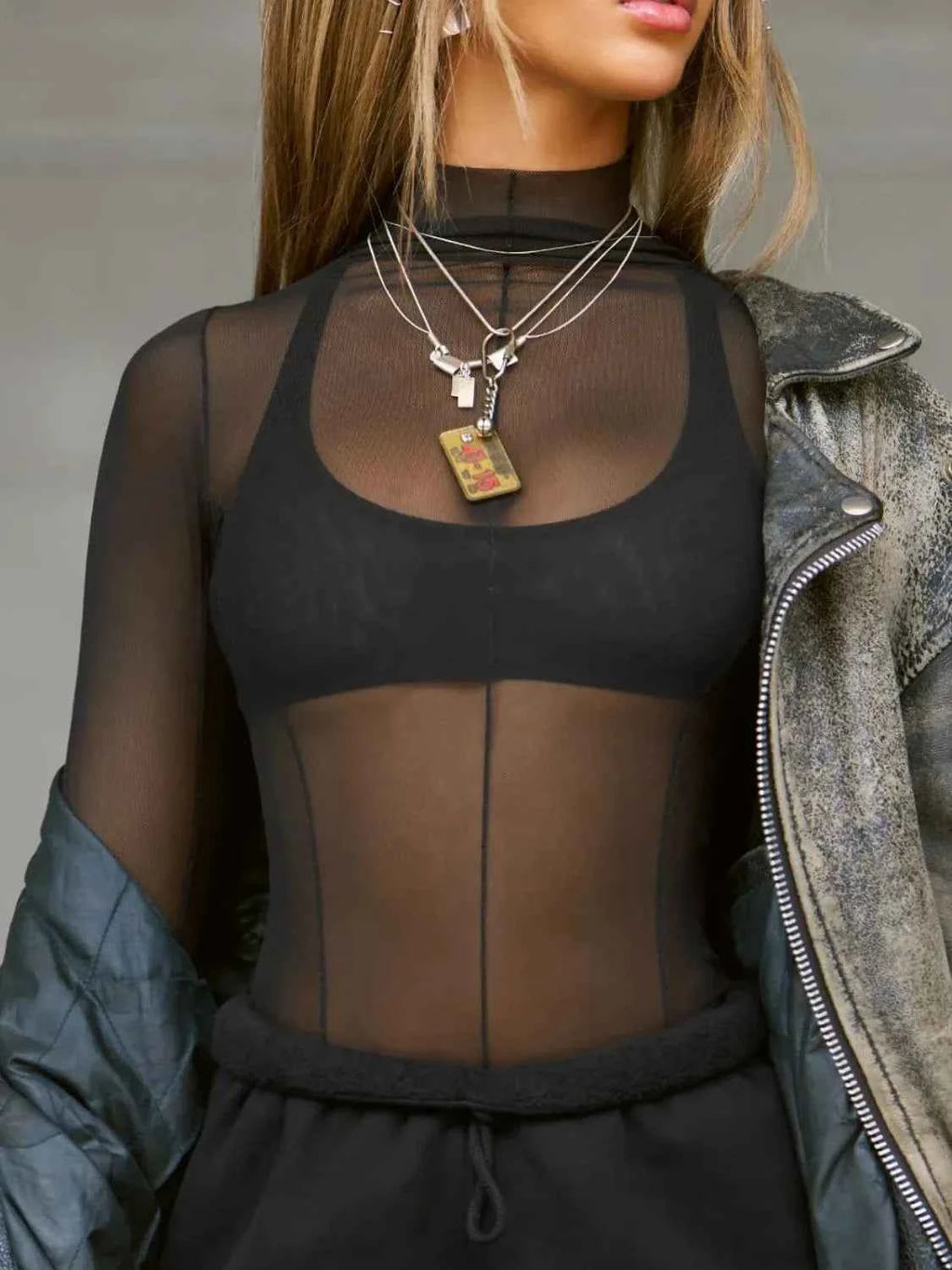 Mock Neck Long Sleeve Sheer Top 26ebdb44-78a7-46ce-8c64-c470d179c1e7-Max-Origin