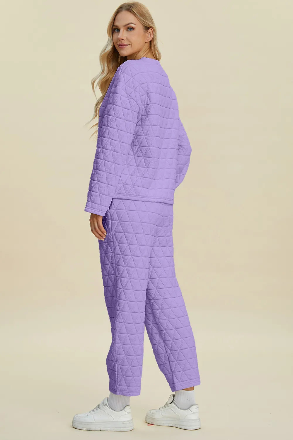 Double Take Full Size Texture Round Neck Long Sleeve Top and Pants Set 26ecc5a6-af96-48c2-8ee6-15df7dcefa2f-Max