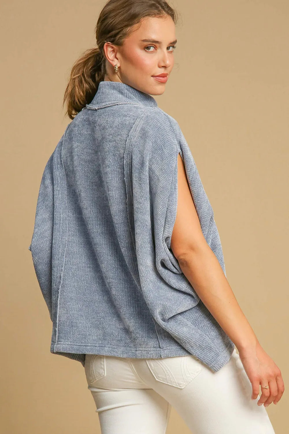 Umgee Solid Color Mock Neck Short Sleeve Top 26f067fa-9fef-4afd-8057-e9b9144cec0d-Max